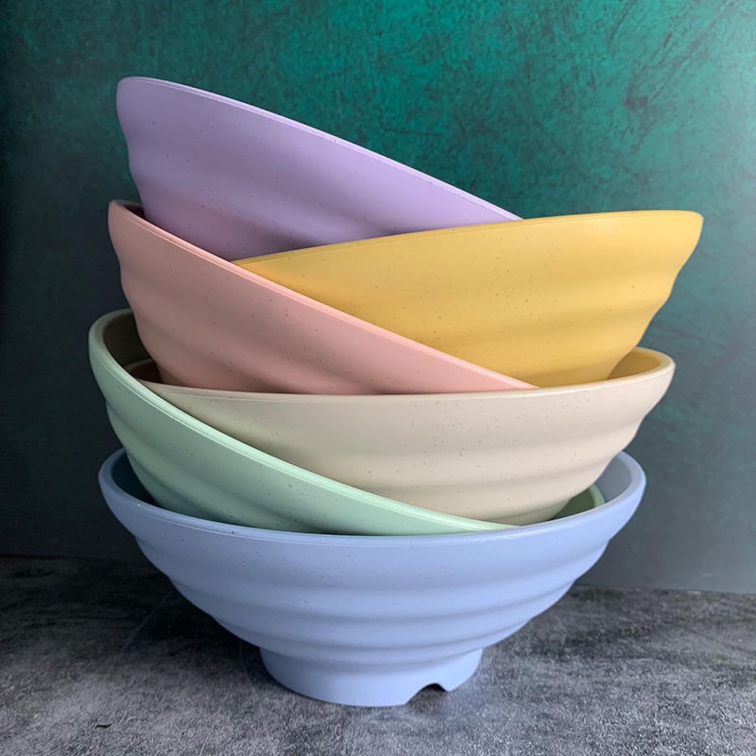 Solma Wheat Straw Cereal Bowls Set 4 PCs Random Colorful 54oz Unbreakable Cereal Bowls Microwave and Dishwasher Safe Lightweight Kitchen for Ramen Oatmeal Salad Soup 1