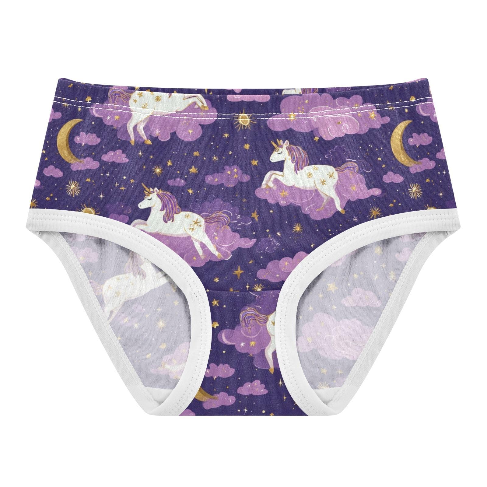 Wusikd Unicorns Cloud Stars Girls Underwear Cotton Girls Briefs Soft Toddler Underwear 2T