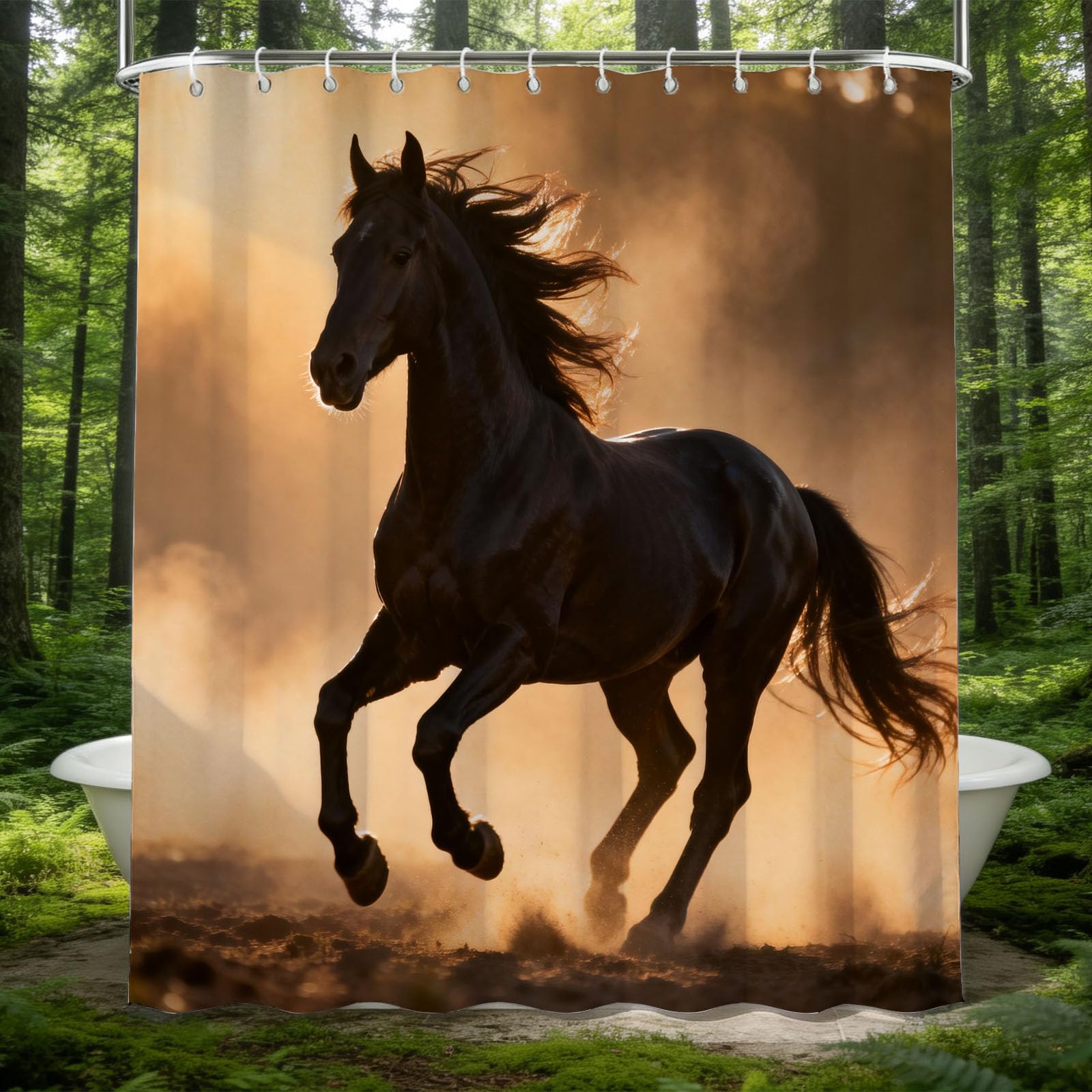 Rideau de douche rideaux de douche en tissu imperméable fini l'eau au sol et les moisissures