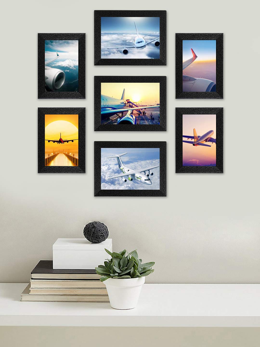 DESI FRAME Decorative Set of 7 Black Individual Wall Photo Frames