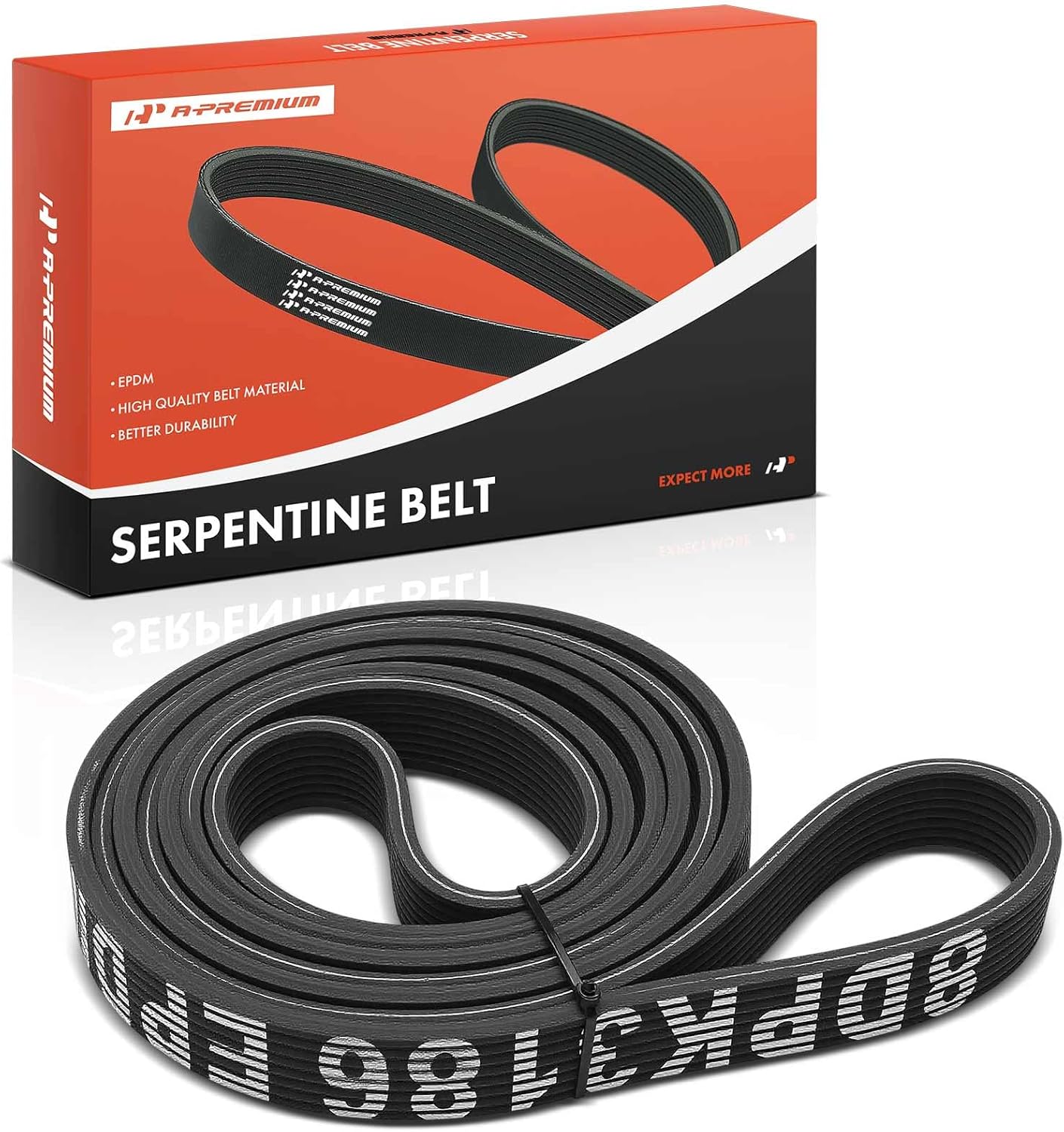 A-Premium Serpentine Belt 125.44 In Dual-Sided For Ford F-250 Super Duty, F-350 Super Duty, F-450 Super Duty, F-550 Super Duty, 2011, 6.7L