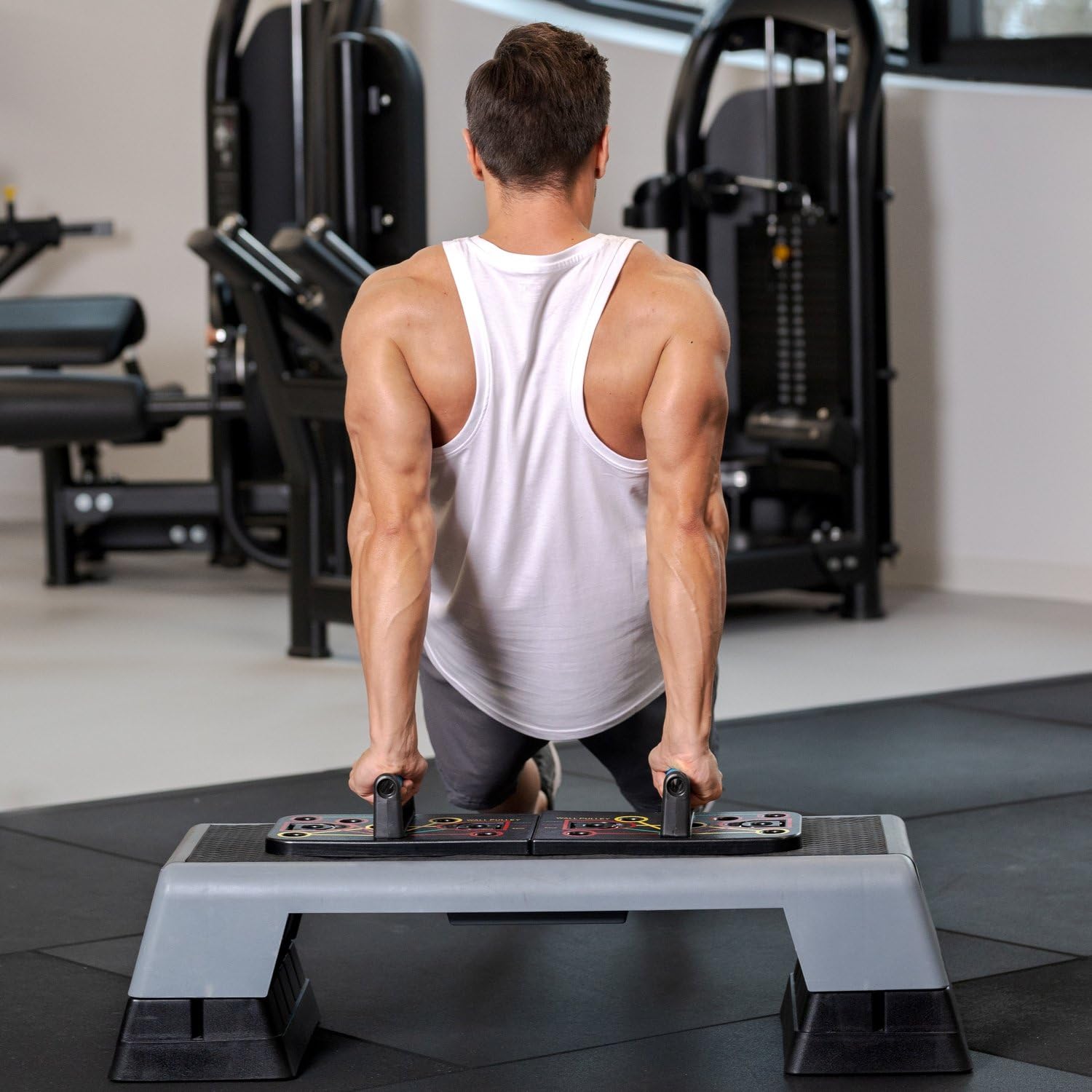Gymtek Planche de pompes pliable - Planche de pompes avec poignées de pompes pour un entraînement complet du corps et des pompes efficaces - Planche de pompes multifonctionnelle - Équipement de