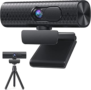 Webcam, VAV 2K Web Camera with Dual Microphones, Autofocus, 4X Digital Zoom, USB Streaming Webcam with Tripod and Cover Sl...