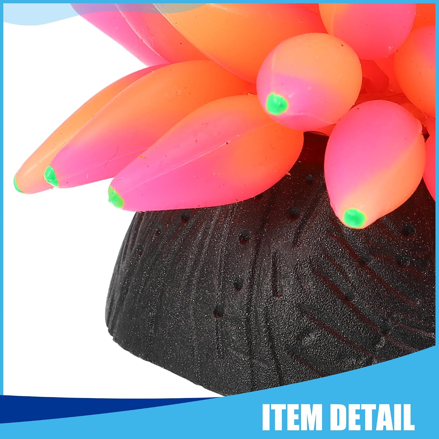 Aquarium Simulation Bubble Coral, Silicone Fluorescent Coral Glow Ornaments Fish Tank Decoration (Rose Red)