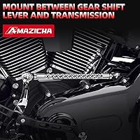 Vista 4 de Amazicha Enlace de Cambio Cromado de Engranaje Palanca de Cambios Compatible con Harley Davidson Softail Touring Street Glide Electra Glide Road