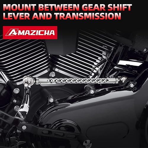 Miniatura 4 de Amazicha Enlace de cambio cromado compatible con Harley Davidson Softail Touring Street Glide Electra Glide Road King Road Glide Trikes 1986-2024