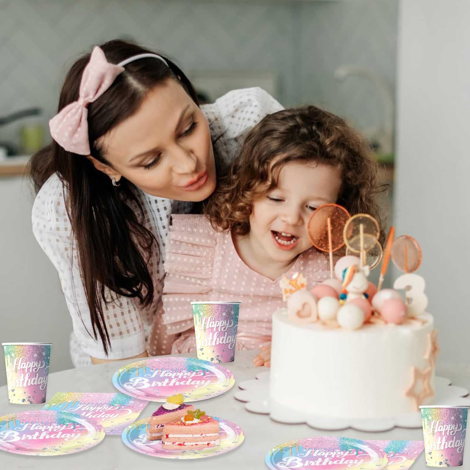 Stoviglie usa e getta per feste di buon compleanno in oro rosa Piatti di carta in oro rosa Tazze Tovaglioli da donna 18 21 30 40esimo compleanno Decorazioni per feste  15
