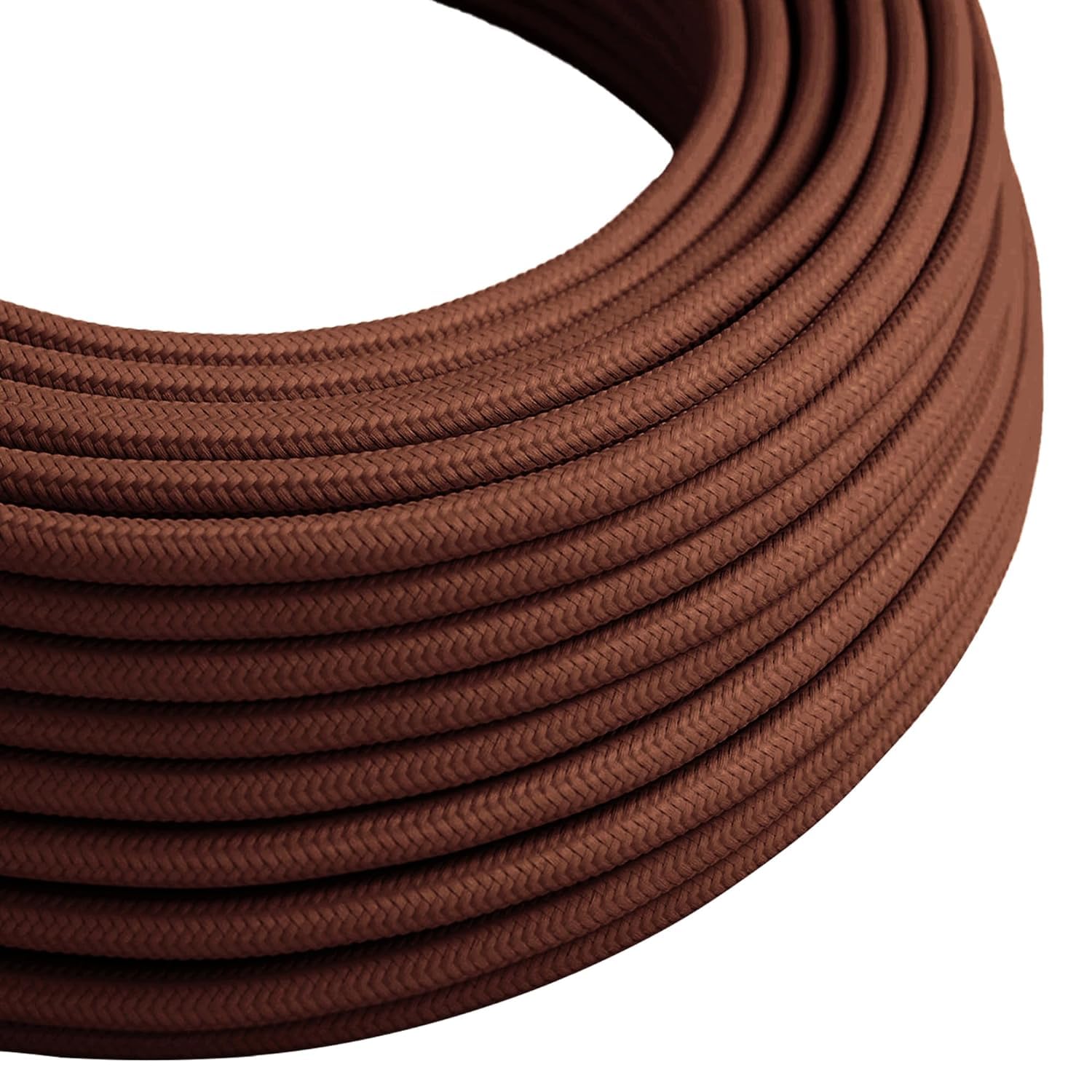 LEDSone 5 Meters Brown Vintage Colour Braided Flexible Cable 3 Core Round Fabric Electrical Cable Wire for Multiple uses in Lamps Old Antique Lamp Pendants Lights