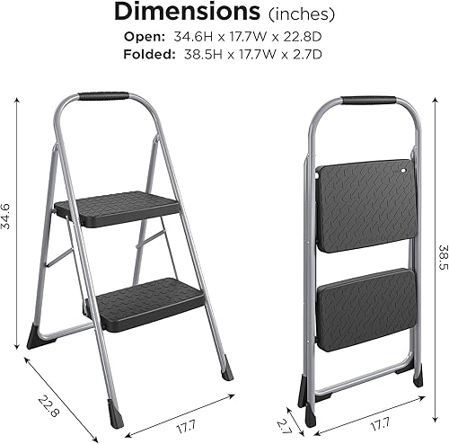 Miniatura 35 de Cosco 11408PBL1E Taburete plegable de tres escalones grandes con empuñadura de goma, platino y OXO Good Grips - Ensaladera grande
