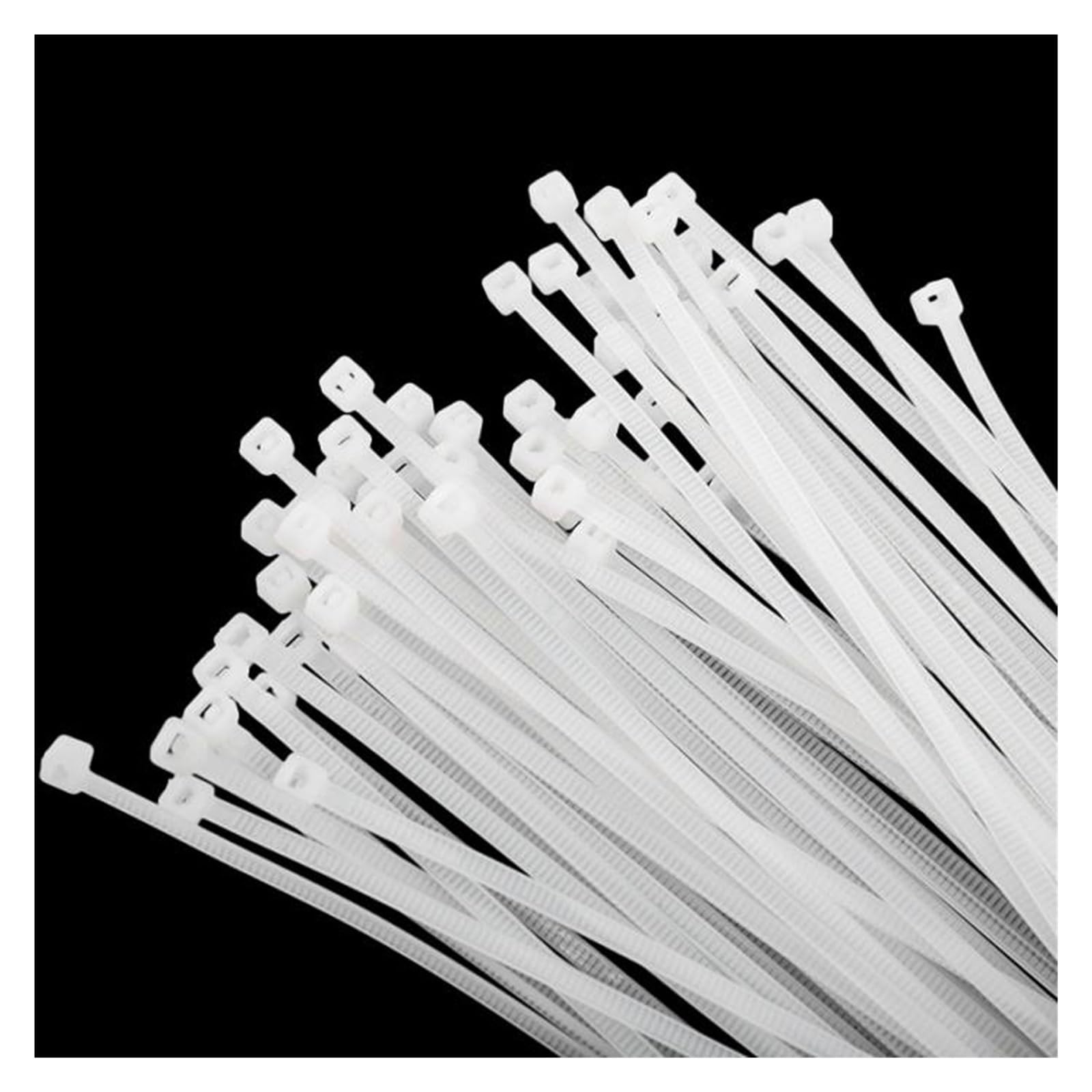 Kabelbinder, 100 Stück, 10 mm, selbstsichernd, Nylonbinder, 400, 450, 500, 550, 600, 650, 700, 750, 800, 900, 1000, 1200 mm, Kunststoffbinder (10 x 600 mm, weiß)