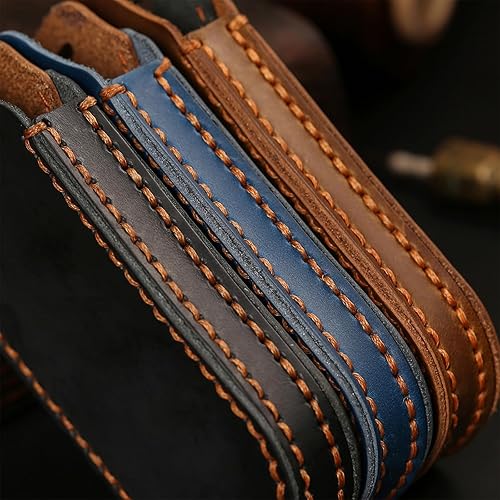 Miniatura 5 de Funda para llave inteligente Mercedes Benz 2023, funda de llavero de cuero hecha a mano, con llavero de metal para llave inteligente de clase S