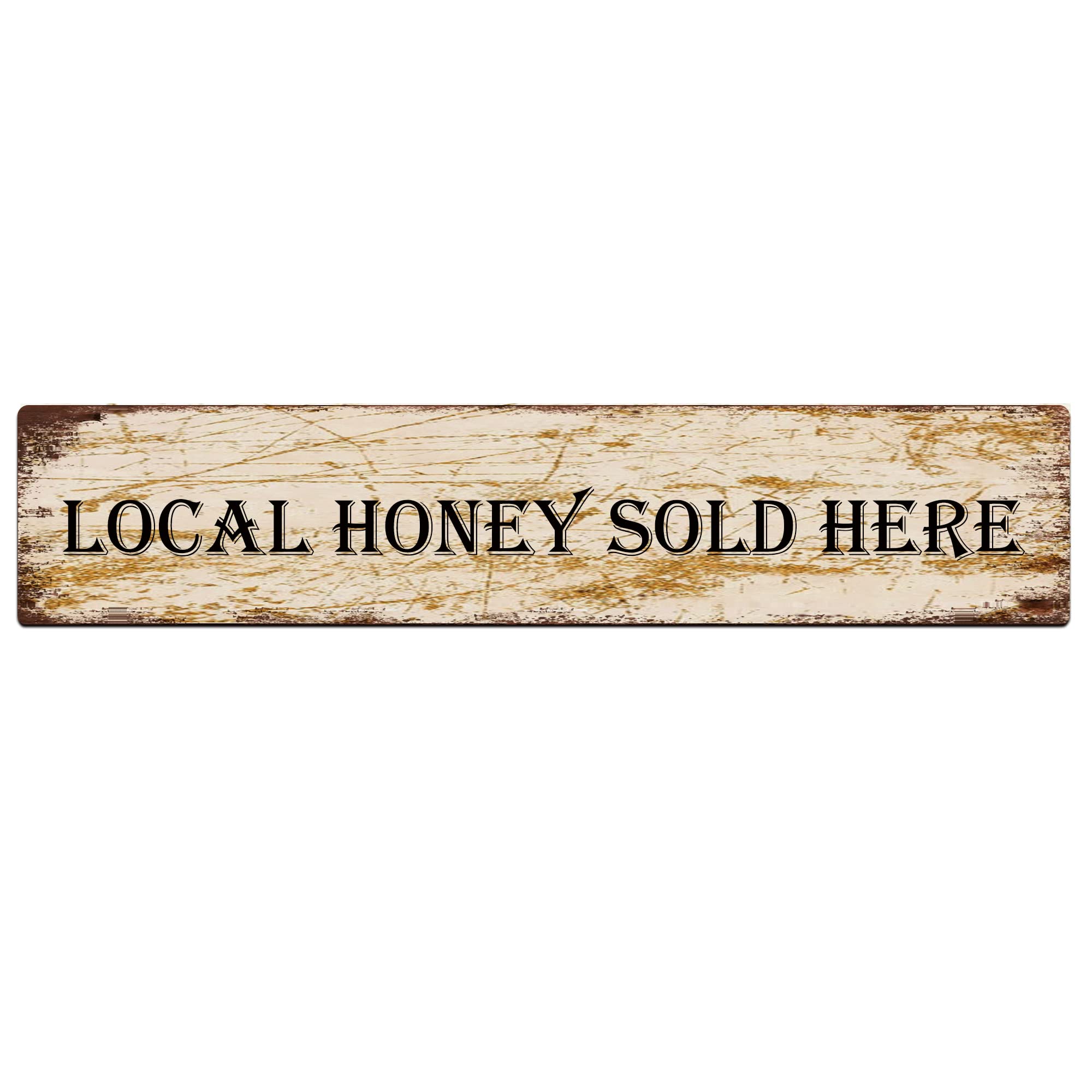 Local Honey Sold Here Retro Tin Signs Aluminum Metal Sign for Kitchen Home Garden Wall Bar Cafe Decor 4x16 Inch