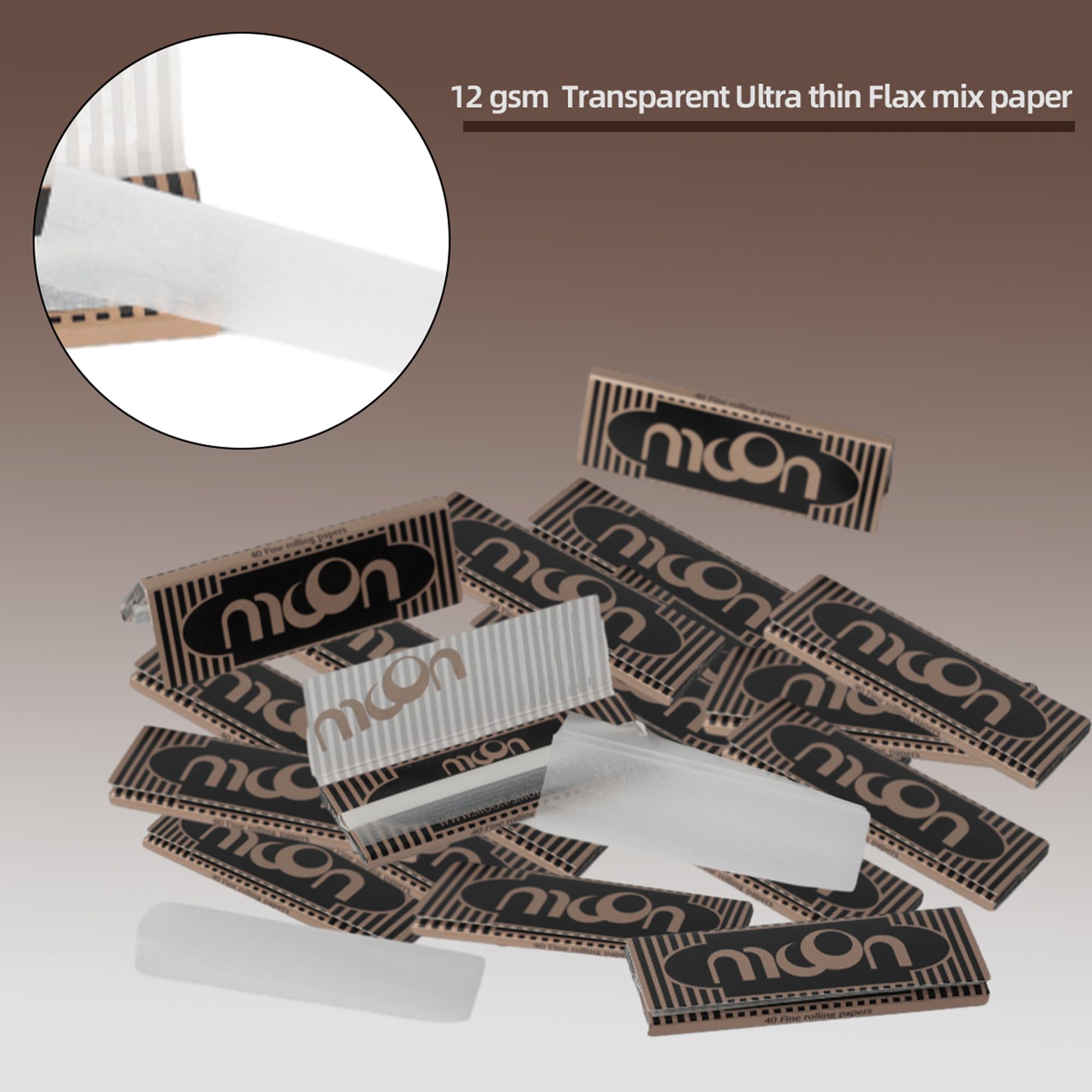 cigarette paper gsm 12.5GSM Custom Logo Slow Burn Smoking Rolling MOON Classic Cigarette Paper Slow