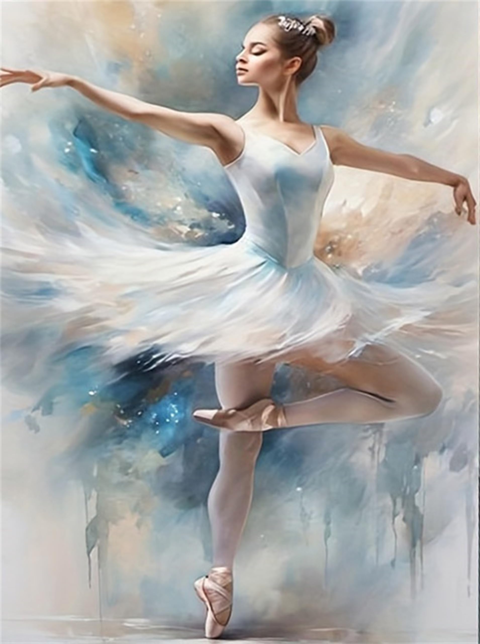 Formeyart Paint by Numbers Kits for Adults,Ballerina Girl DIY Painting Kit on Canvas, Color by Numbers,Large Adult Paint by Number for Wall Decor and Gifts
