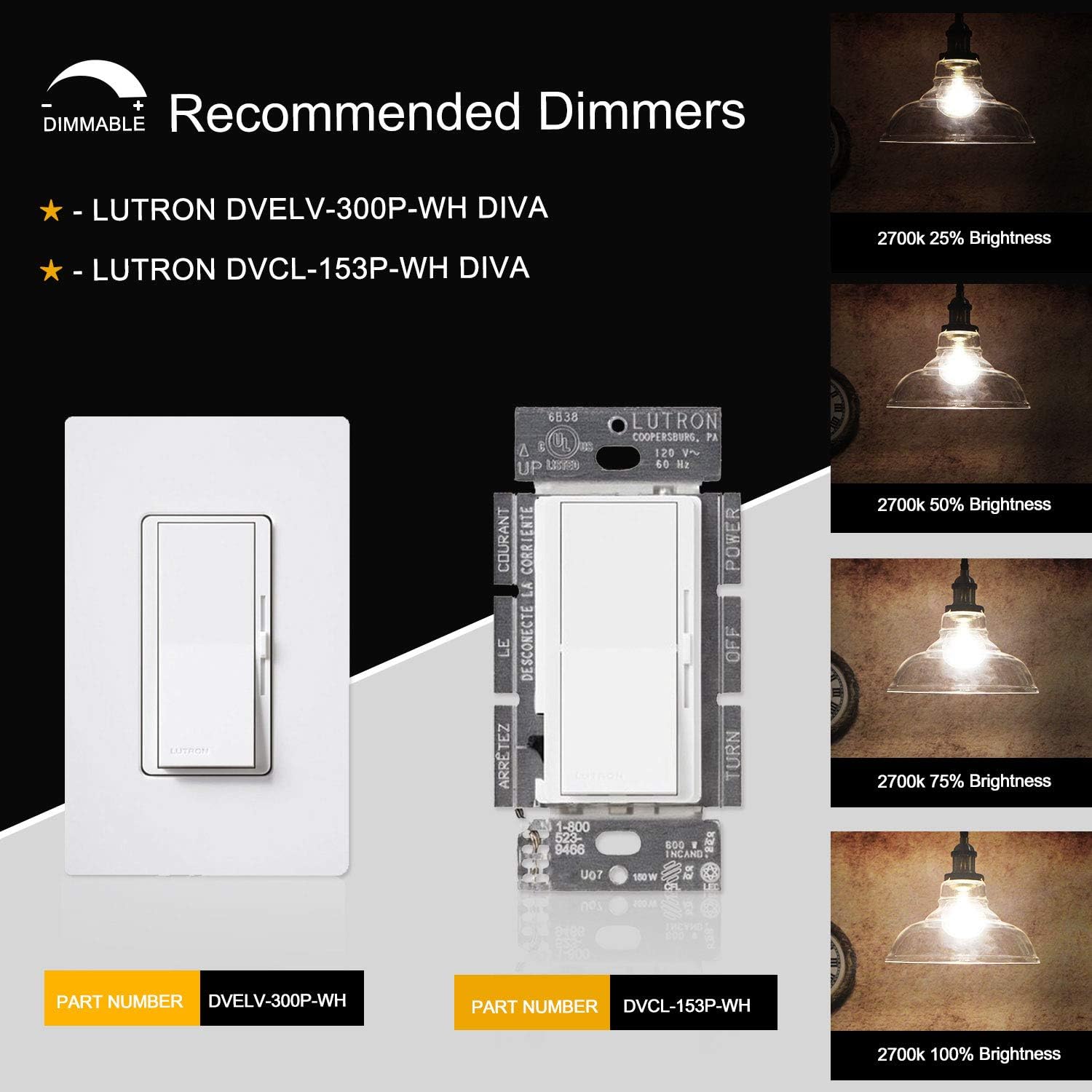 WUHOSTAM 12W Dimmable LED Large Globe Bulb,2700K Warm White E26 Base,80W Equivalent 800LM Vintage Edison G125 Large Milky Pearl Glass LED Filament Light Bulbs, Smooth Dimming Version,1 Pack