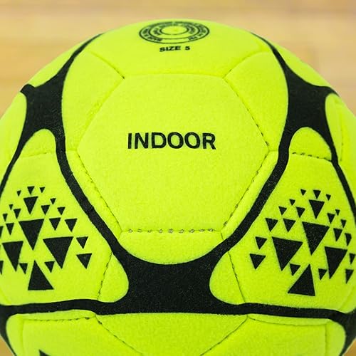 Miniatura 2 de FORZA Balones de fútbol para interiores 3 tamaños  Pelotas de fútbol amarillas fluorescentes diseñadas para superficies interiores y laminadas,