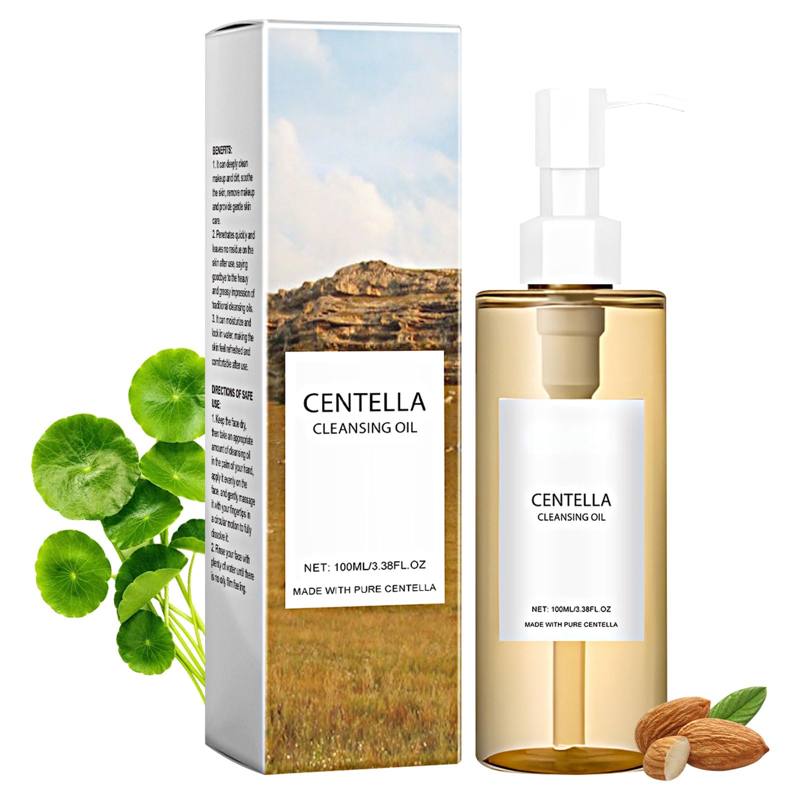100 ml Centella Cleansing Oil, Aceite de Limpieza Profunda, Suave Aceite Limpiador, Doble Limpieza Facial Cleansing Oil, Limpiar los Poros Profundos y Desmaquillar