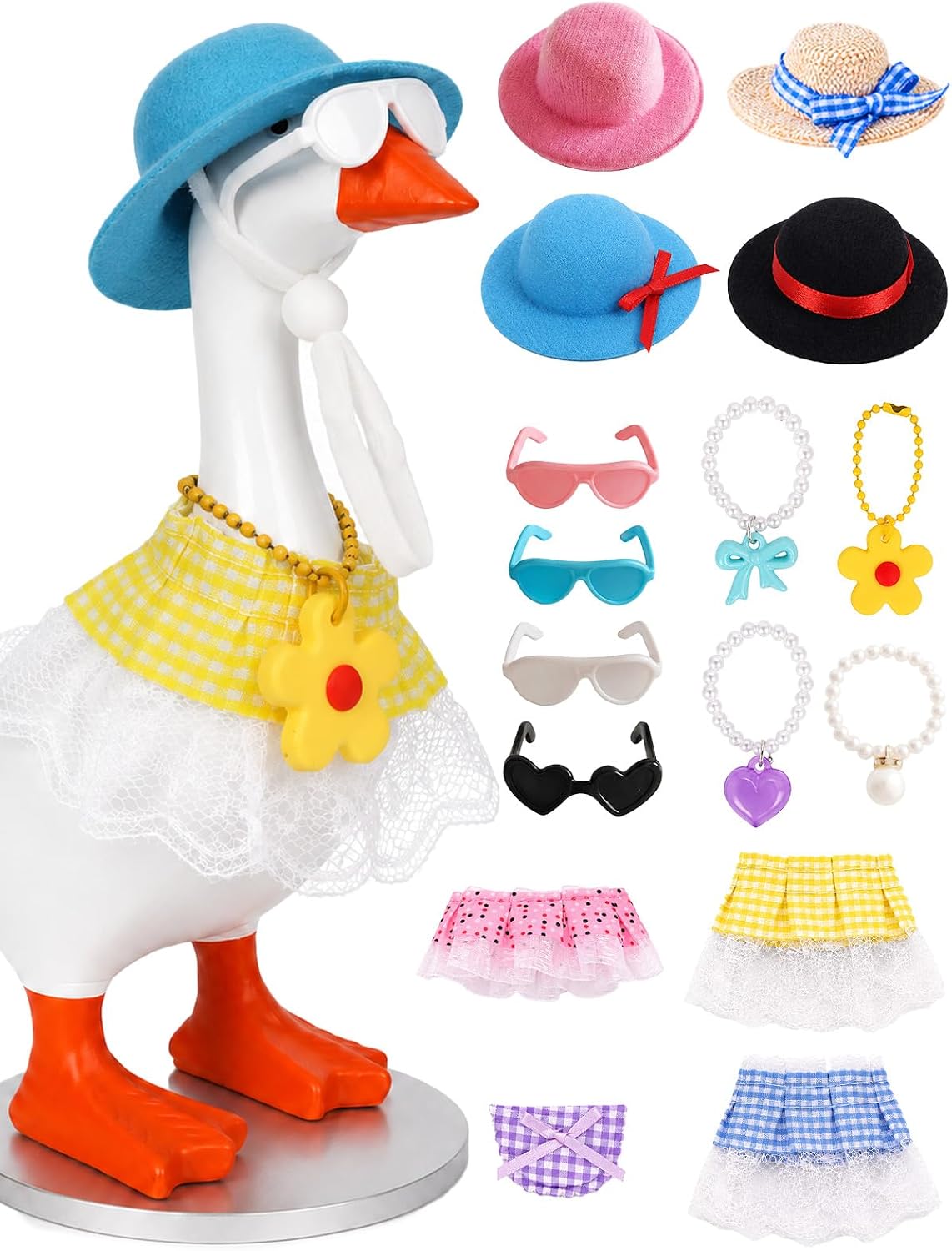 7 Inch Desk Goose Outfits - Mini Desk Goose Accessories Set，4 Set-B
