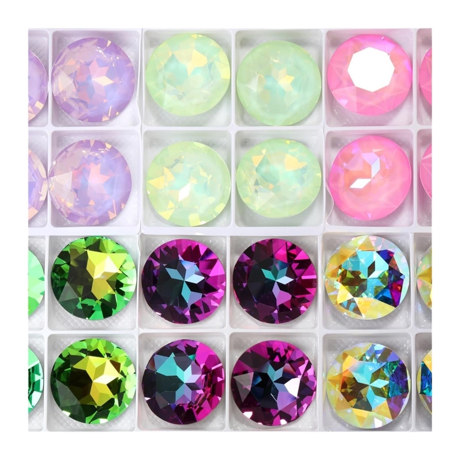 35mm 1201 Runde Fancy Stones Glitzer DIY Bastelteile Pointback Glas Strasssteine ​​zum Nähen Kristall Strass(Light Pink)