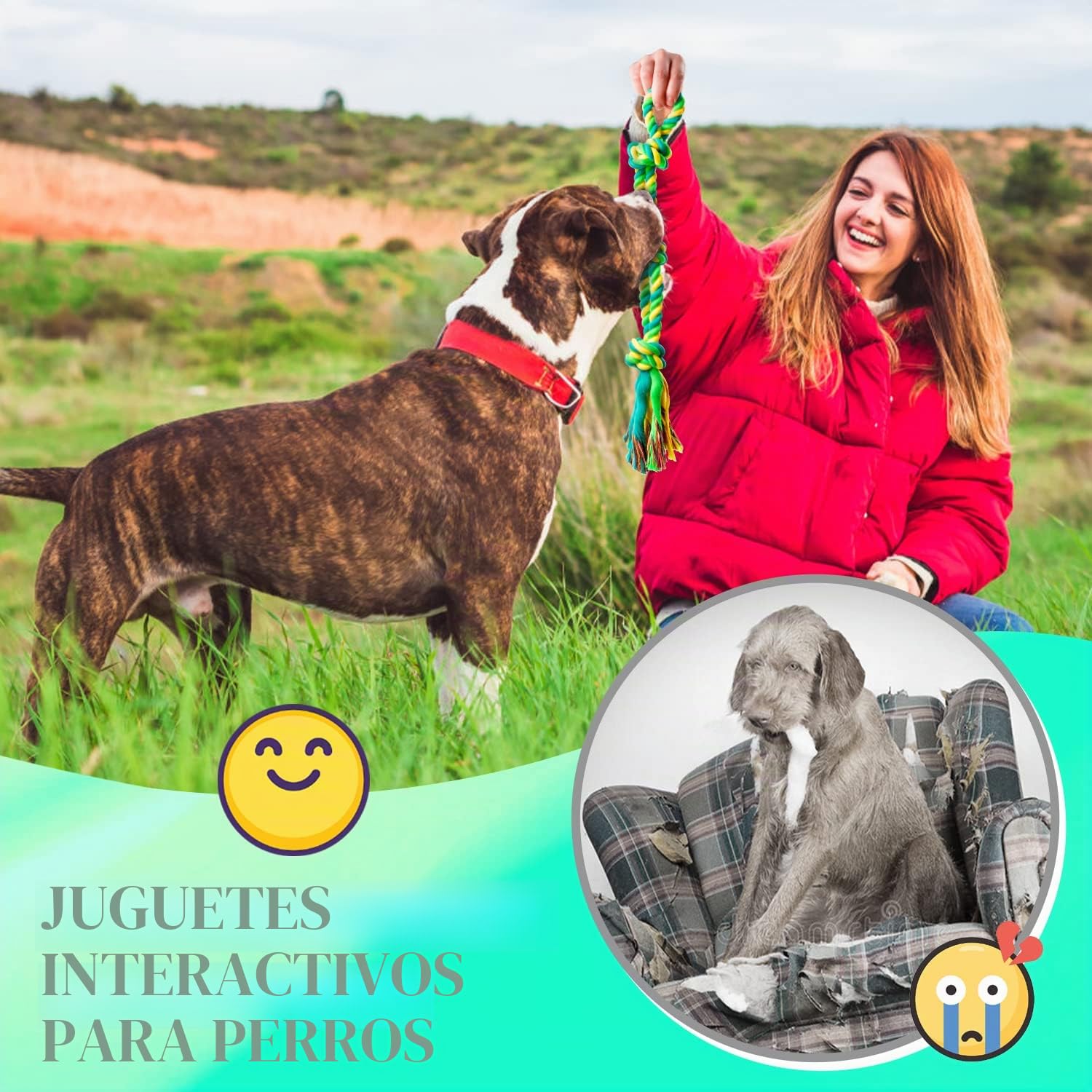 SHARLOVY Juguetes para Masticar Perros XL para masticadores agresivos de Raza Grande, Paquete de 14 Juguetes Resistentes para Perros indestructibles para Masticar agresivos… (14P)