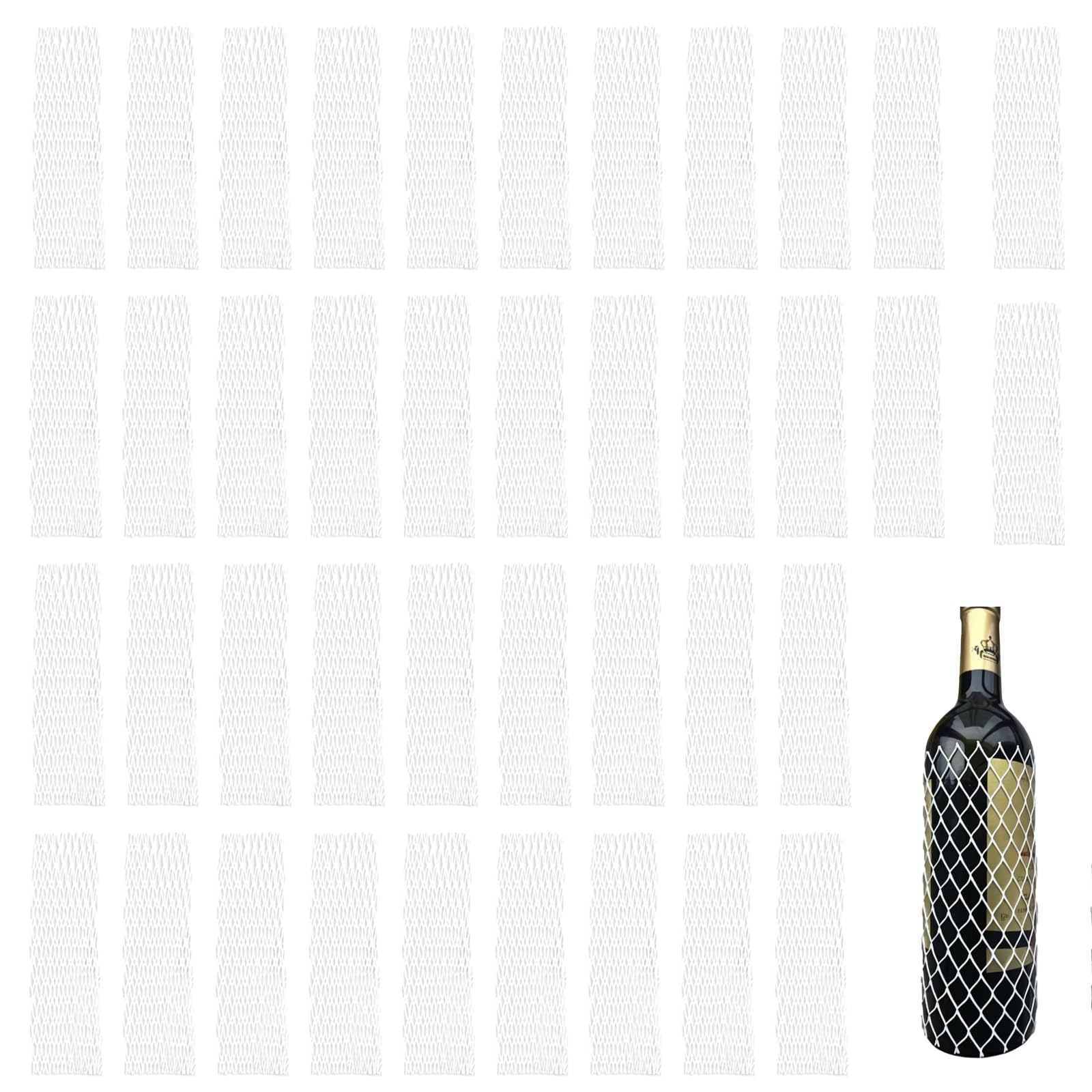 Mesh Glass Bottle Protective Sleeves, Reusable Bottle Protectors 40pcs