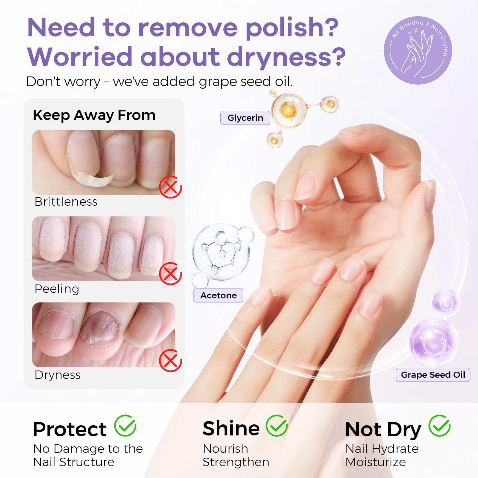 Glamonade Acetone Nail Polish Remover - Strong & Fast -5
