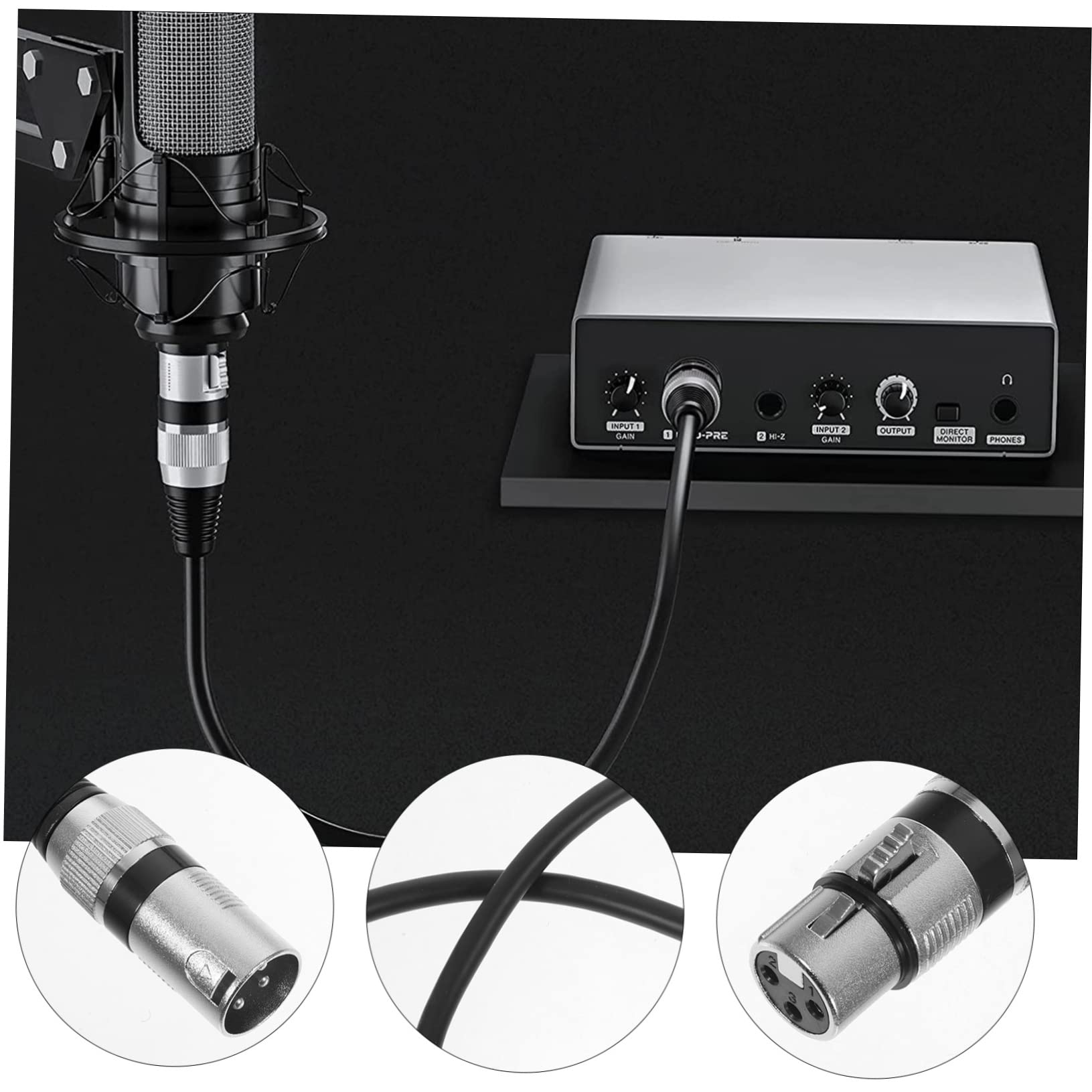 VICASKY 6piezas Cable Xlr Macho Hembra para Micrófono Unidades de Longitud Cable de Micrófono de Pines para Ktv y Sistemas de Sonido Profesional