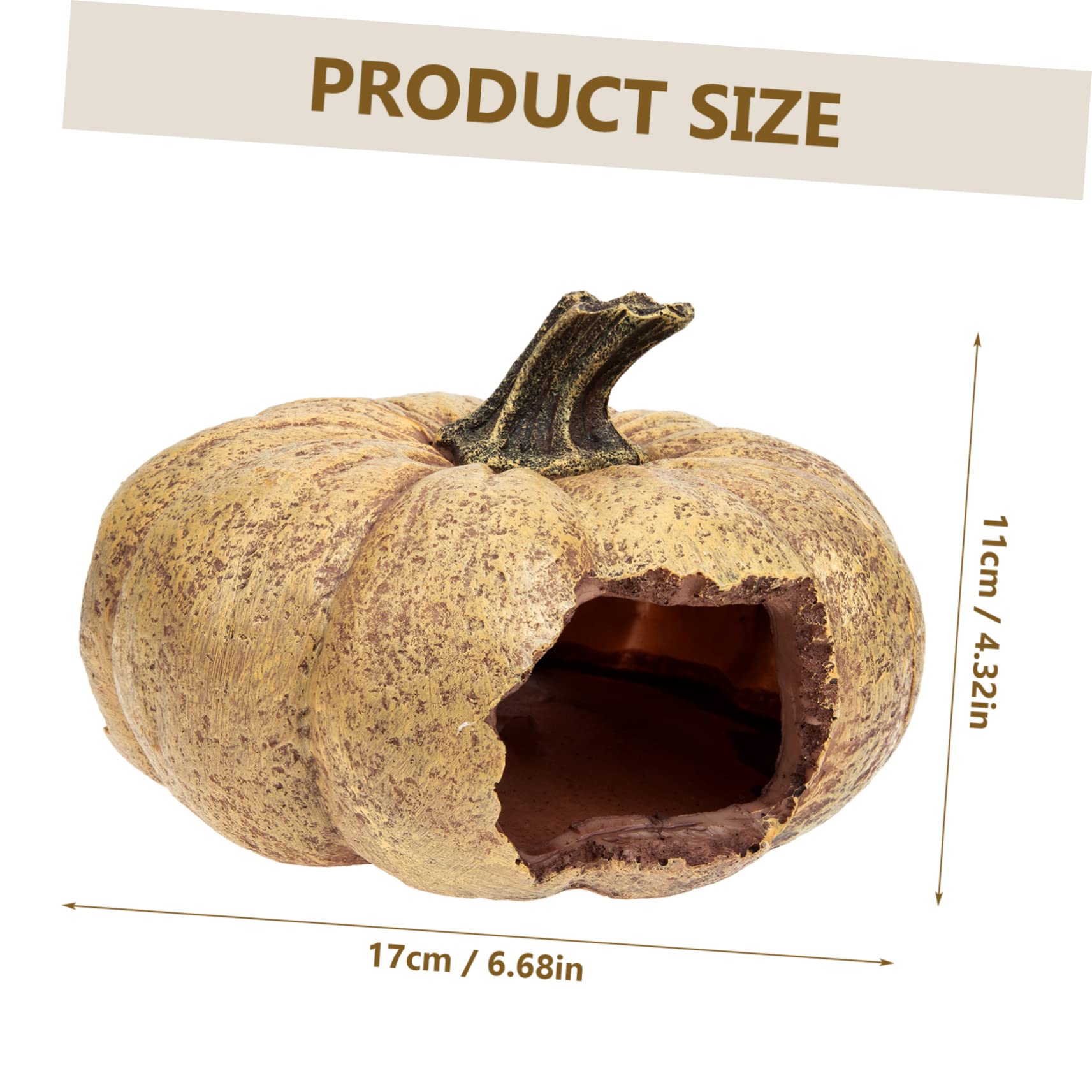 Angoily Terrario Decorativo De Calabaza para Reptiles Escondite Natural para Terrarios y Acuarios Accesorio Lifelike para y Pequeños Animales