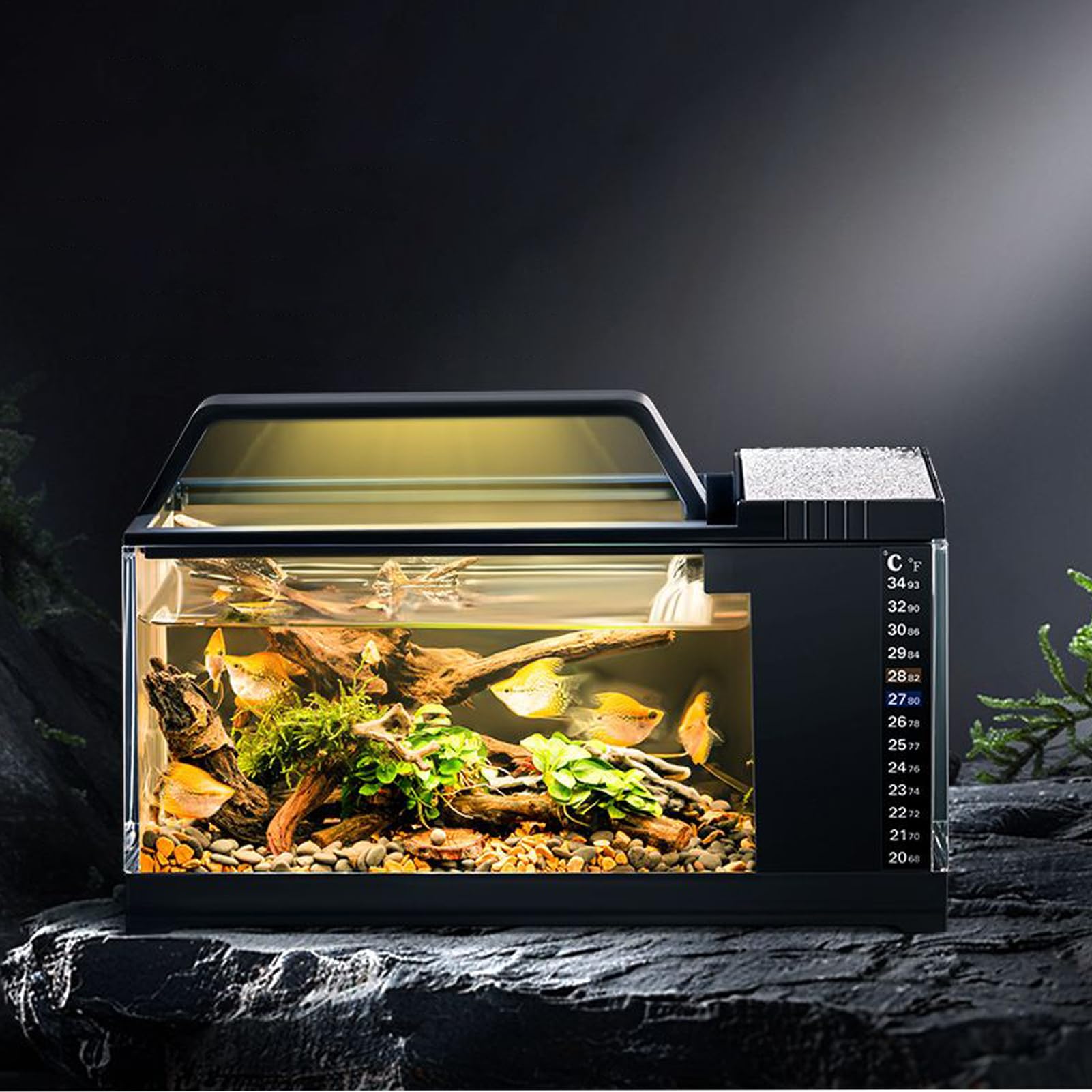Kit De Acuario Kit De Bomba De Agua Silenciosa Y Claridad Inteligente | Acuario Con Iluminación LED Y Filtro Para Betta, Camarones, Medusas, Dormitorio, Salón, Escritorio, Accesorios