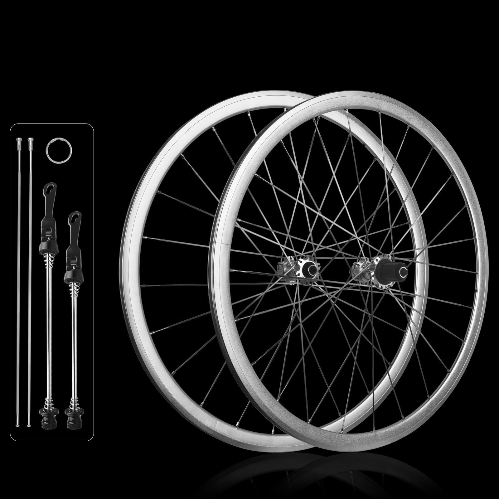 Retro srebrny zestaw kół do roweru szosowego ze stopu aluminium 700C 20 szprych piasta hamulca 30/40/50 mm wysoka rama V/C hamulec tarczowy do rowerów szosowych