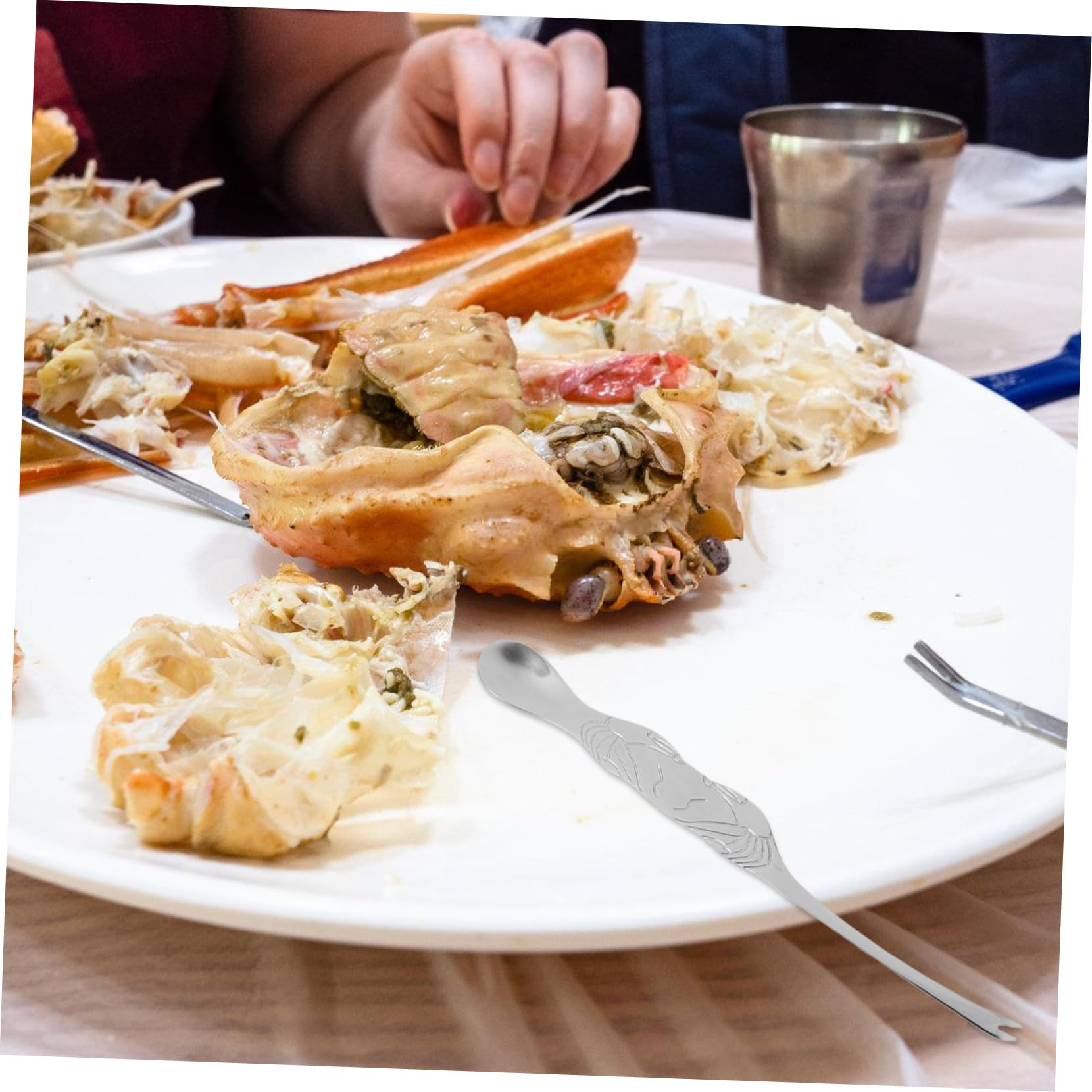 MAGICLULU 5piezas Herramientas para Mariscos y Cangrejos De Inoxidable Duradero Incluye Agujas y Tijeras para Uso Restaurantes y Hogares Color Azul