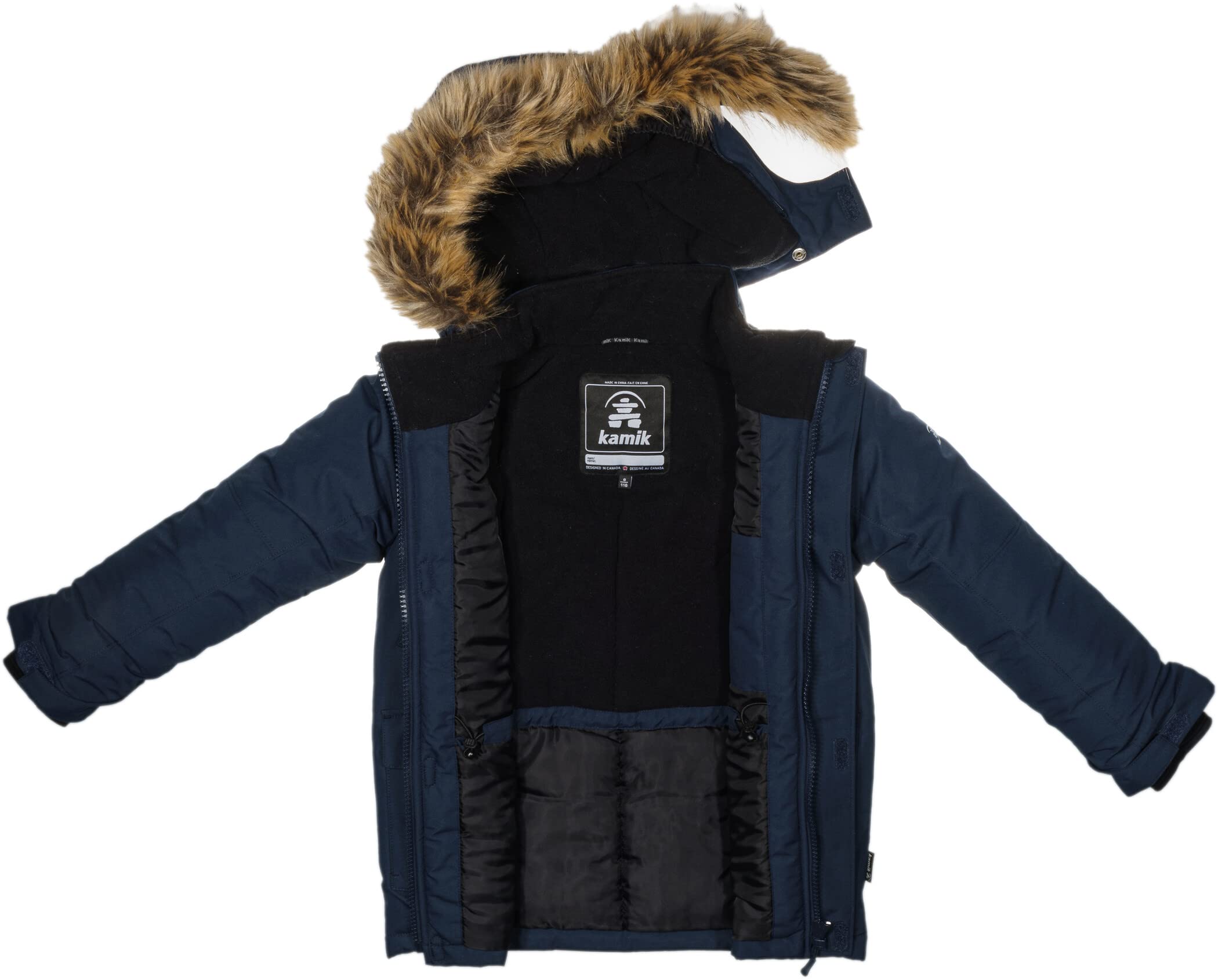 Kamik Aden Parka mit Pelzkragen Mädchen blau