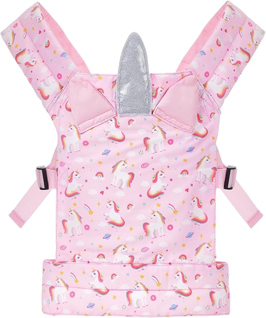 Lictin Baby Doll Carrier, Front and Back Doll Accessories Carrier for Little Girls, with Adjustable Straps for Stuffed Animal Reborn Baby Doll
