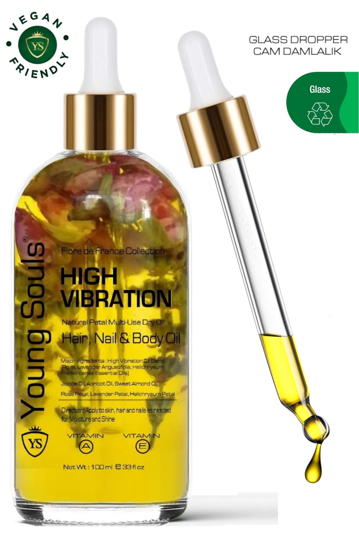 Young Souls Aromatherapy High Vibration Multi Use Yüksek Titreşim Yüz Saç Tırnak & Vücut Bakım Kuru Yağ 100 ml