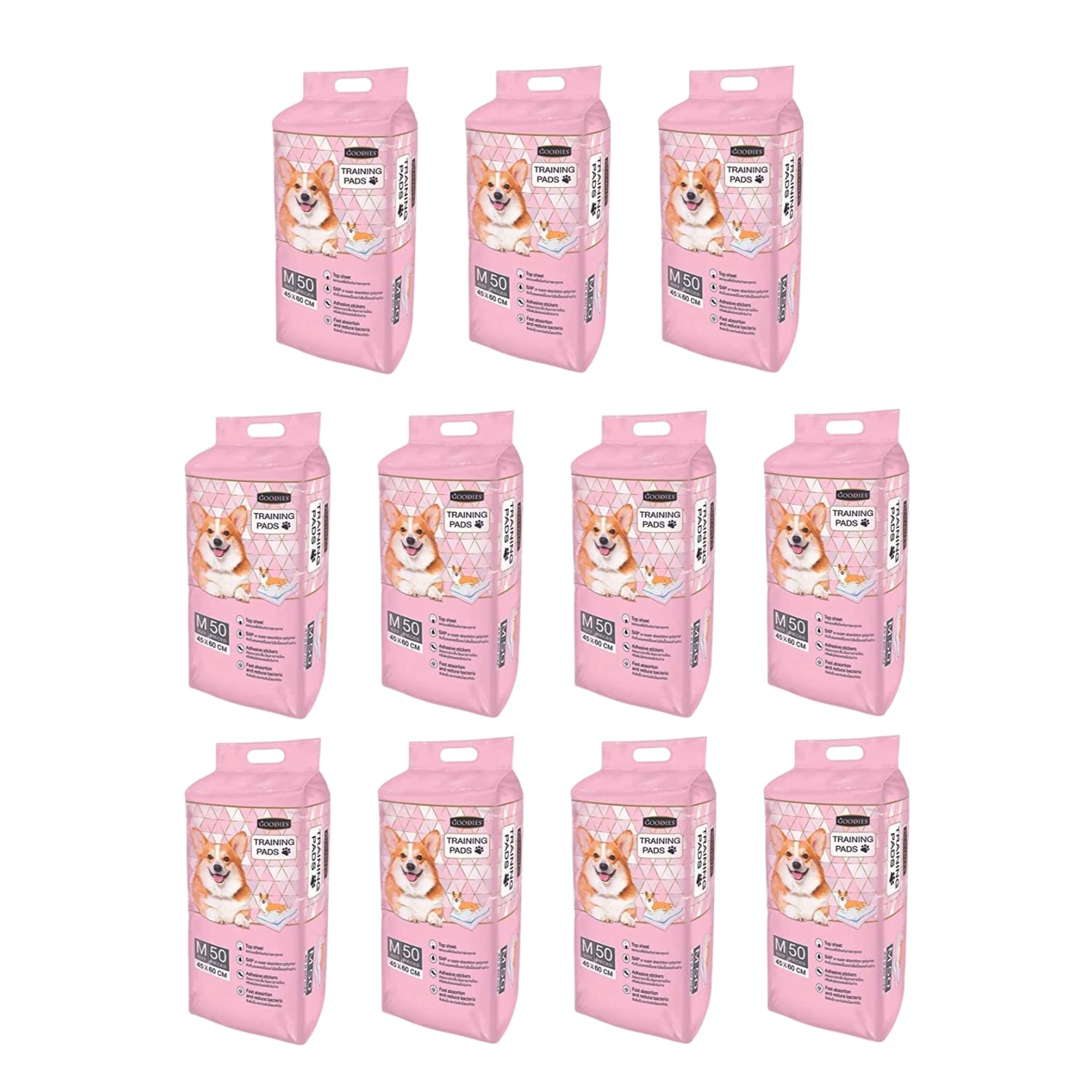 PetaPuppies 50 Pieces Goodies Dog Training Pads / Super Absorbent Pee Mats | Poop Pee Trainer | Poop Pads, Pet & Puppy Pee Trainer (Size - M - 50 Pieces (45 X 60 Cm)| Pack of 11|Pet Products (B0C1NBLNKQ) Amazon Price History, Amazon Price Tracker