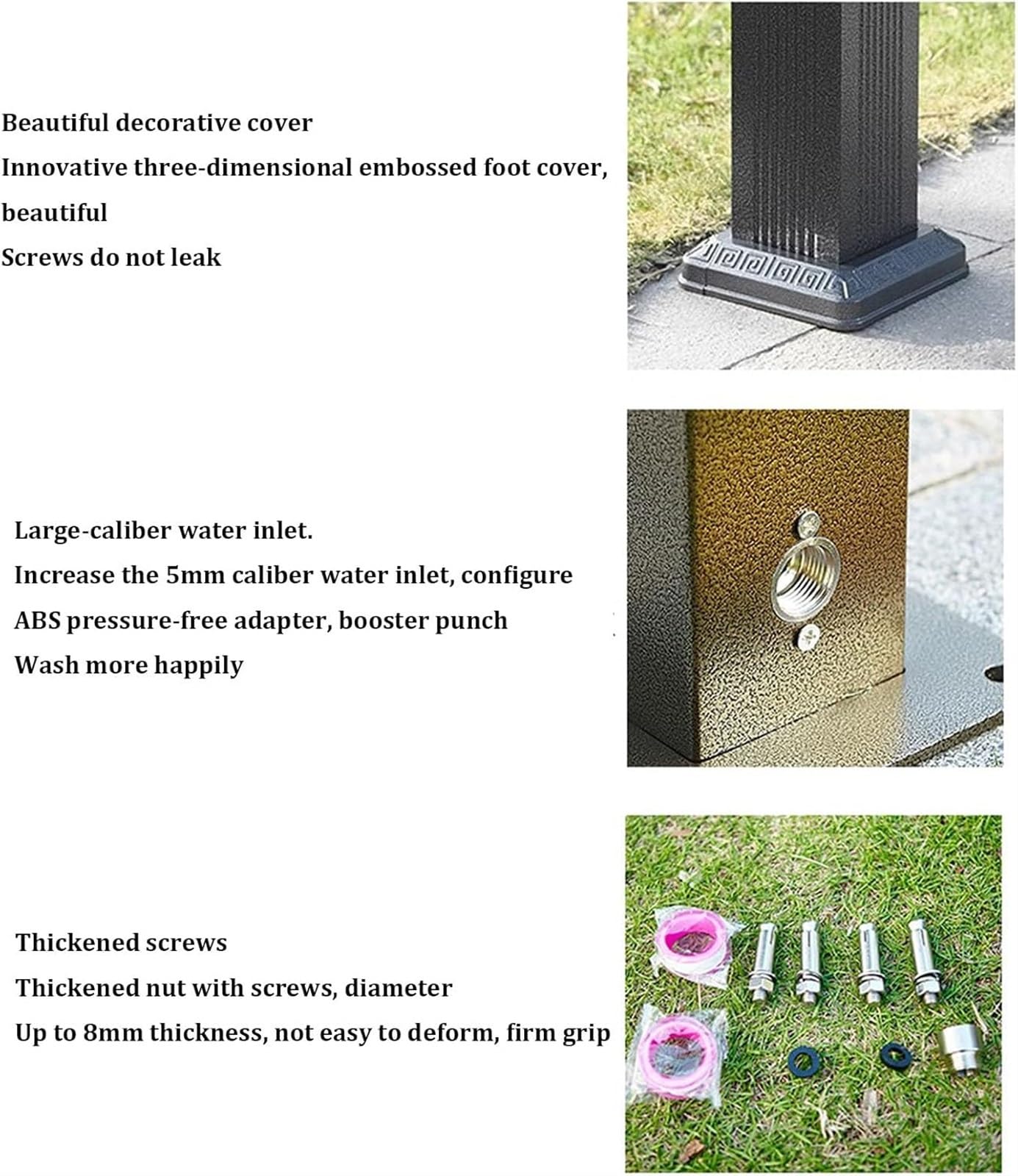 Generico Colonna d'Acqua per Giardino Verticale, idrante Verticale per Tubo dell'Acqua antigelo, Fontana Decorativa per distributore d'Acqua per Cortile, per terrazza da Patio (Kit High Style 4)