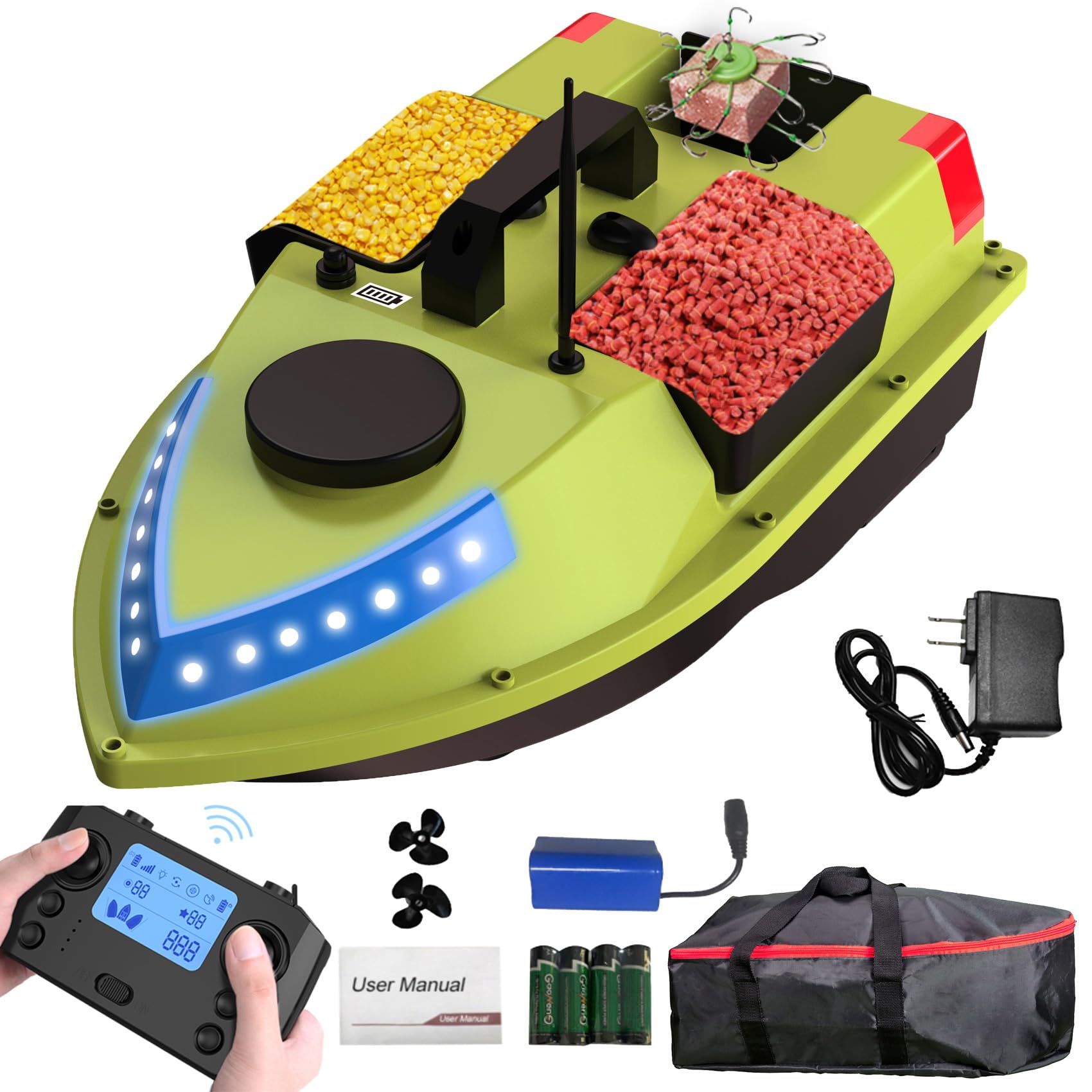 CRESEAPRODUCTS RC Bait Boat for Fishing with Remote Control,Bait Boat for Carp Fishing with Cruise Control and Auto Return