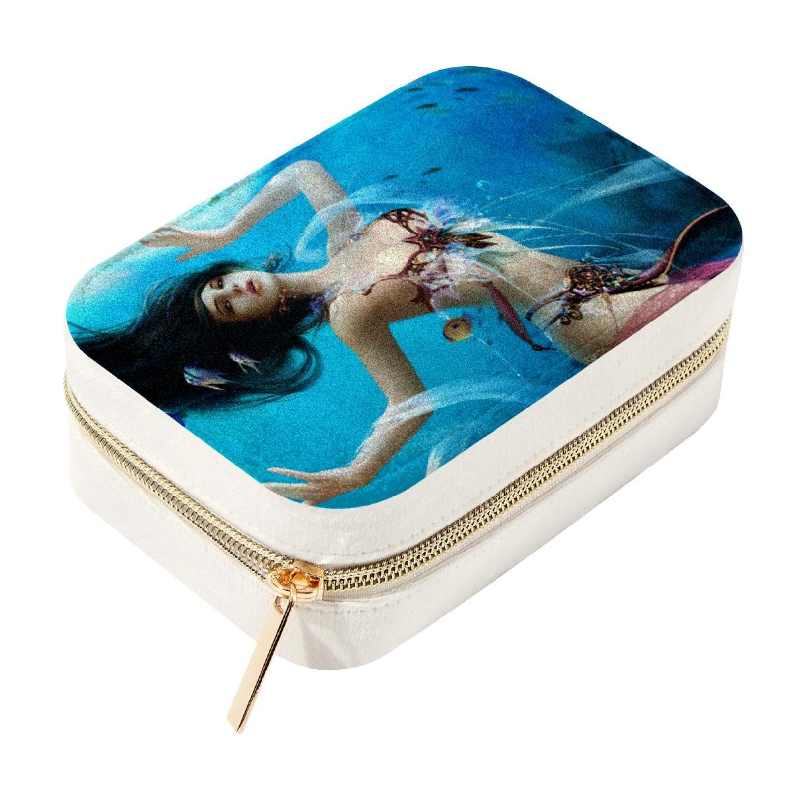 Boîte à bijoux voyage sirène en velours pour organiser vos vacances