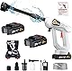 高圧洗浄機 コードレス 充電式 10000mAhバッテリー2個付き喷射压力8Mpa マキタ互換バッテリー 噴射距離10M 6in1ノズル 高性能 収納ケース 持ち運び便利 庭/屋外/階段/ガラス/ブロック塀/玄関/ベランダ/浴室/年末大掃除/キャンプ 日本語取扱説明書 ホワイト