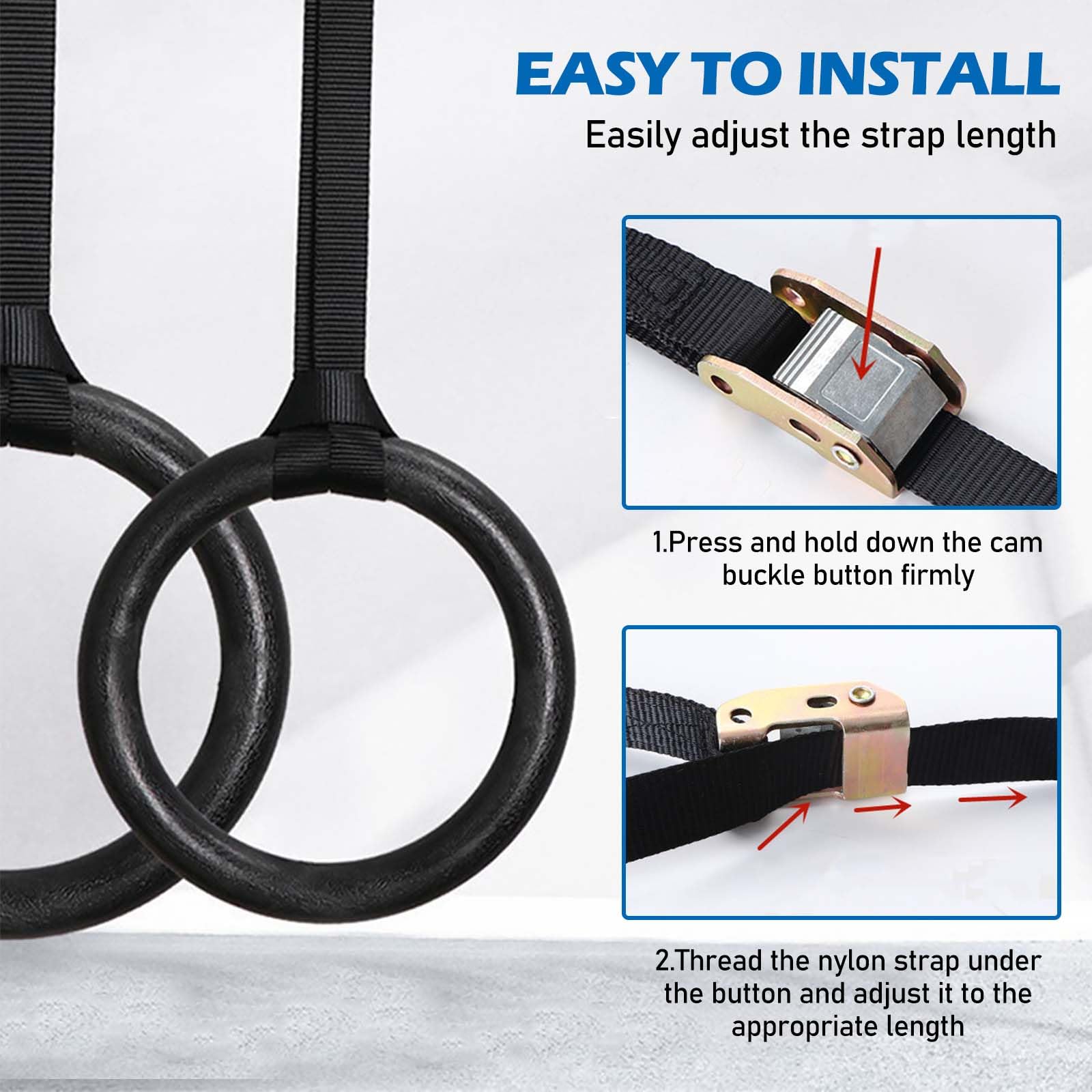 Nizirioo Anelli da Ginnastica in Legno, Anelli Ginnastica Legno, Anelli Calisthenics, per La Casa O Le Palestre Gli Anelli da Ginnastica Professionali Sono Adatti per Pull-Up(28mm)