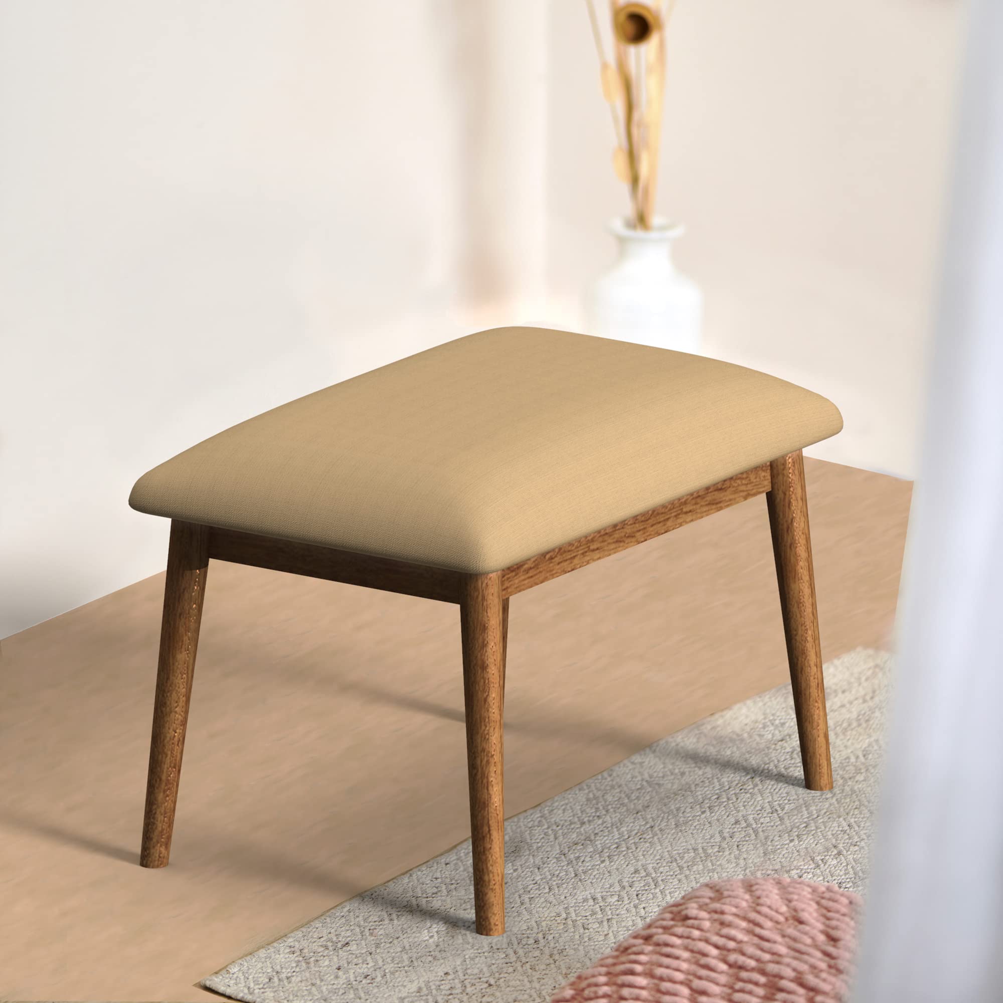 Chumbak Jodhpur Bench Small - Beach Beige (1 Seater Bench, Sheesham Wood, Beige)-picture-12