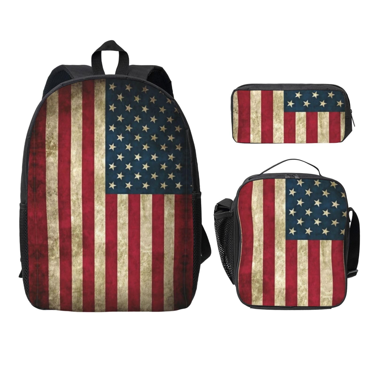 Sac à dos école intermédiaire drapeau américain EdWal avec lunch box pour le midi - 8