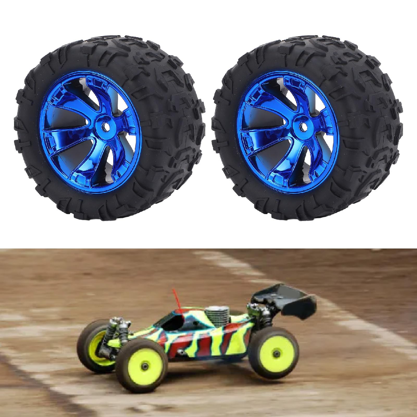 2PCS RC Koło Opony, Gumowe Opony Oponowe Plastikowe Piasty kół Odporne na Zamiennik Opony dla 1:12 RC Car 144018 3000