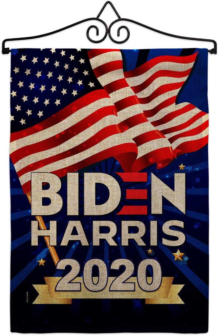 Biden Harris 2020 Burlap Garden Flag Patriotic President Democrat Republican Tea Party United State American Election Small Decorative Gift Yard House Banner Double-Sided Made In USA 13 X 18.5