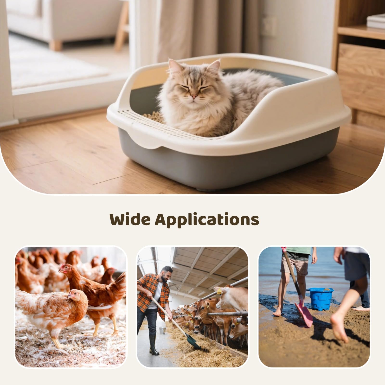 Paletta in metallo per lettiera per gatti con manico lungo 81,3 cm, setaccio a rete stretta da 0,6 cm, resistente paletta per rifiuti di animali domestici con impugnatura in schiuma, design staccabile