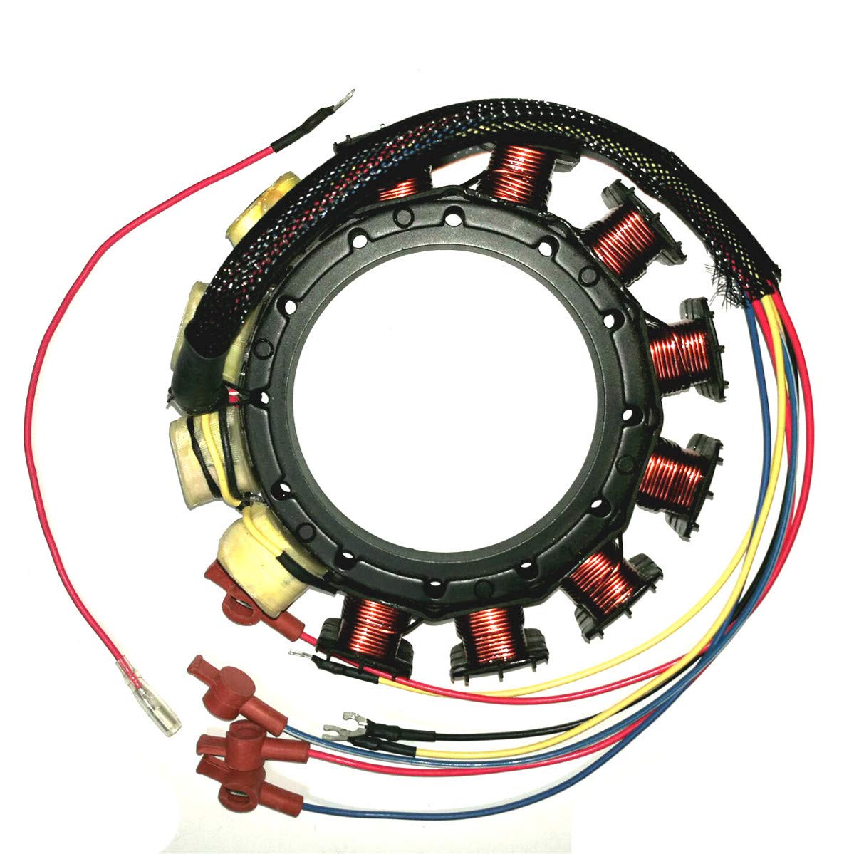 Photo 1 of Stator For Mercury 174-5456-16 Outboard 135,150,175,200,220,250,275 HP 398-5454A35 5454A32 16-Amp 2 Stroke 6-Cylinder 1981-1993 black max…