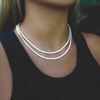 Amazon | Nanafast テニスネックレス キュービックジルコニア ライン