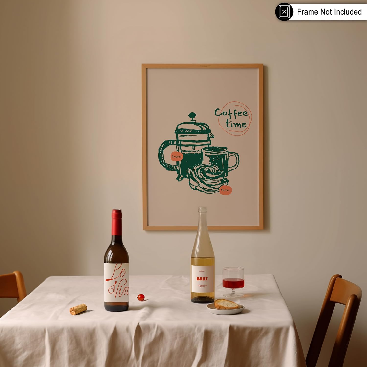 Poster Master Coffee Time Poster - Retro Coffee Print - Sketch Art - Cafe Design - Modern Illustration - Chic Boho Decor - Great Kitchen or Restaurant Decor - 8x10 UNFRAMED