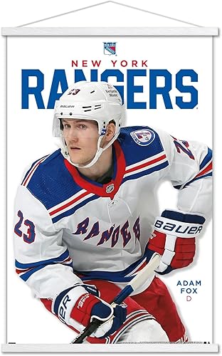 Trends International NHL New York Rangers - Póster de pared de la serie 23 de Adam Fox con marco magnético