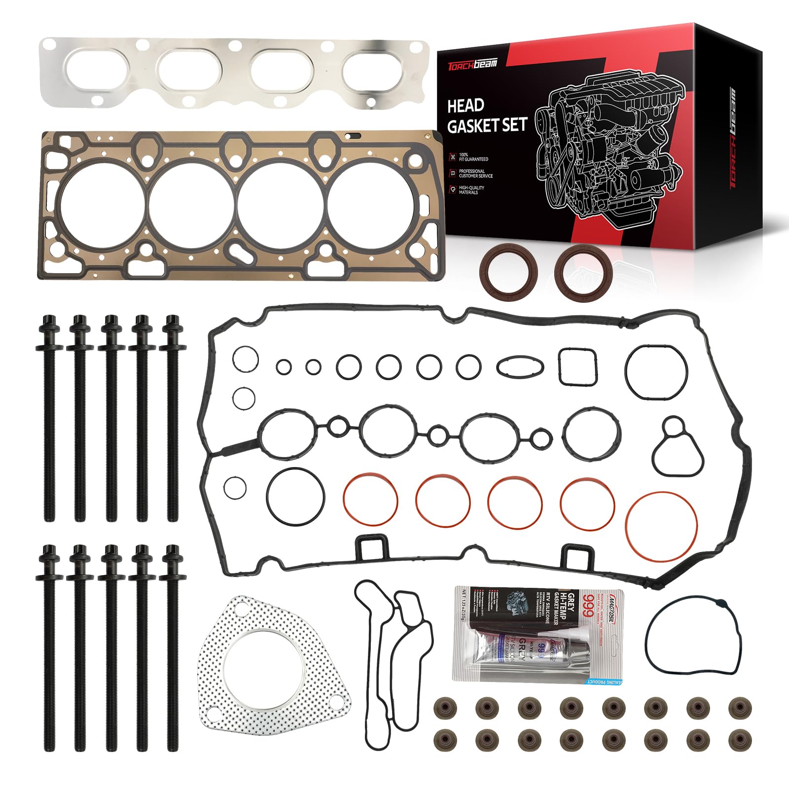 Torchbeam Head Gasket Kit, Engine Cylinder Head Gasket Set Fit for Chevrolet Cruze 2011-2015, Buick Encore 2013-2016, Sonic 2012-2016, Trax 2015-2016 1.4T, Replace# HS26516PT1